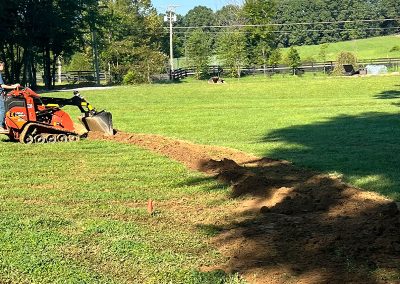 Backfilling a trench after installing utilities